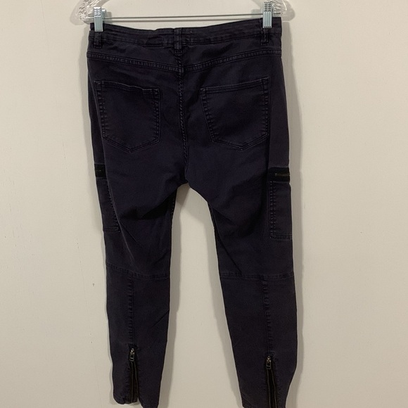 LOGG by H&M dark blue dark Cargo Pants Sz 10, dark grayish purple 2 zip pockets - Picture 4 of 10